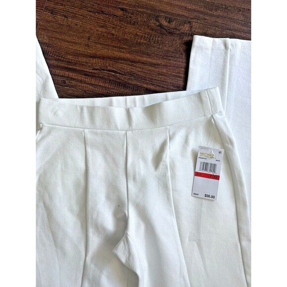 MICHAEL Michael Kors Women's Slit Hem Pull On Leggings Pants White P/XS - Picture 12 of 15